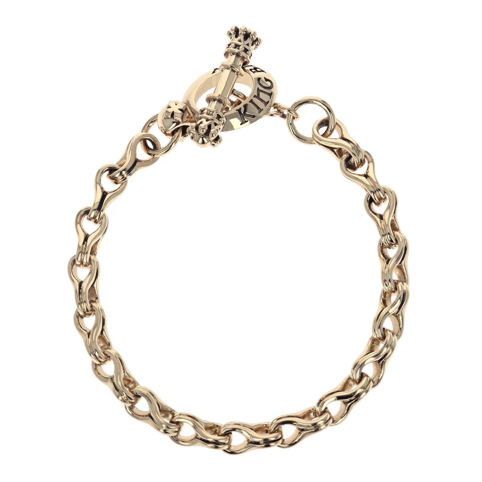 10K Yellow Gold Small Twisted Eight Link Bracelet