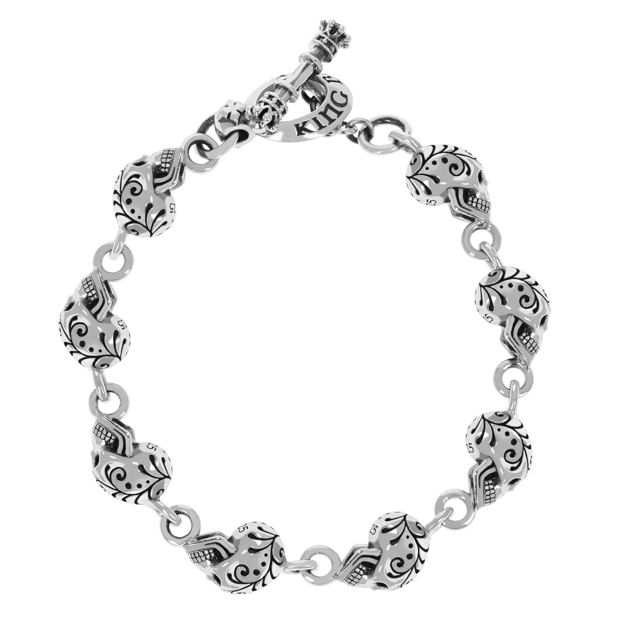 Stainless Steel Branch Skull Link Bracelet – Badass Jewelry