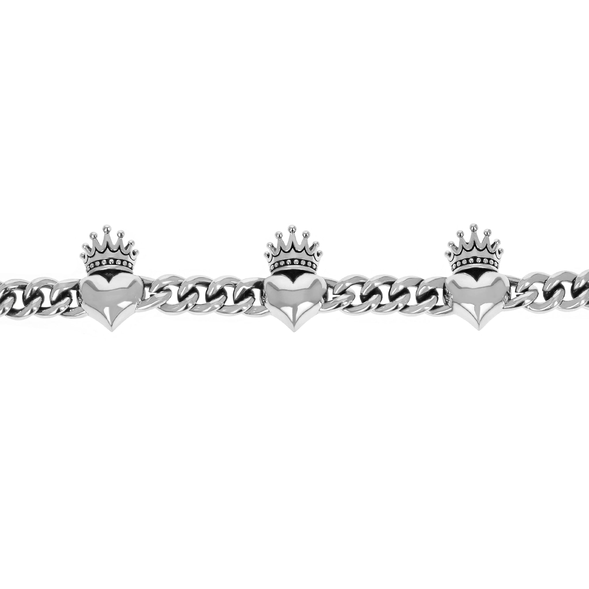 Small Integrated Crowned Heart Bracelet