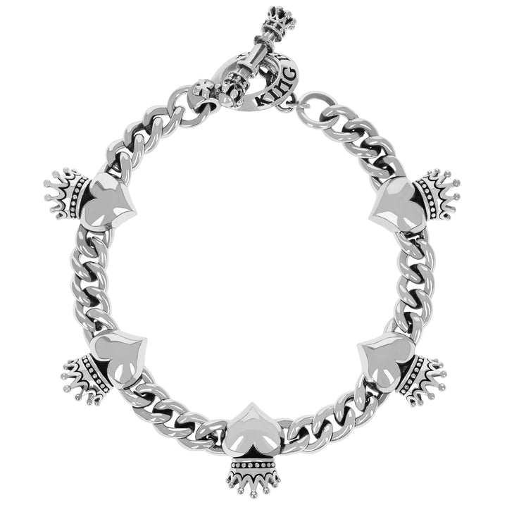 Small Integrated Crowned Heart Bracelet