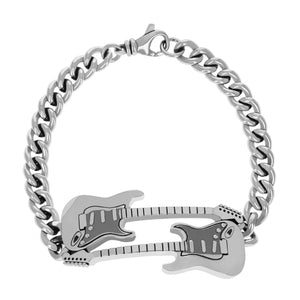 Double Guitar Curb Link Bracelet