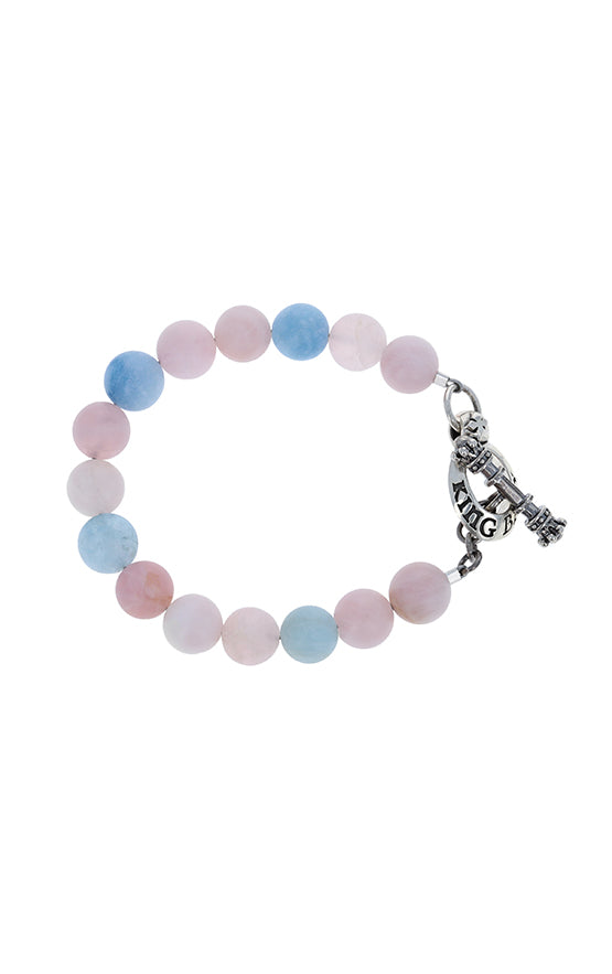 aquamarine king baby bracelet with sterling silver
