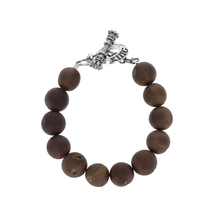 10mm Gold Druzy Agate Bracelet w/ T-Bar & Toggle