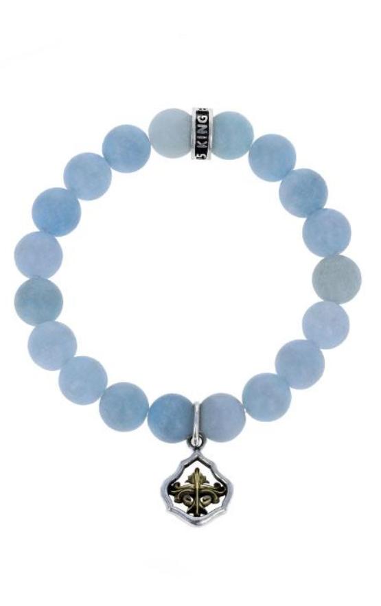 aquamarine king baby bracelet with sterling silver
