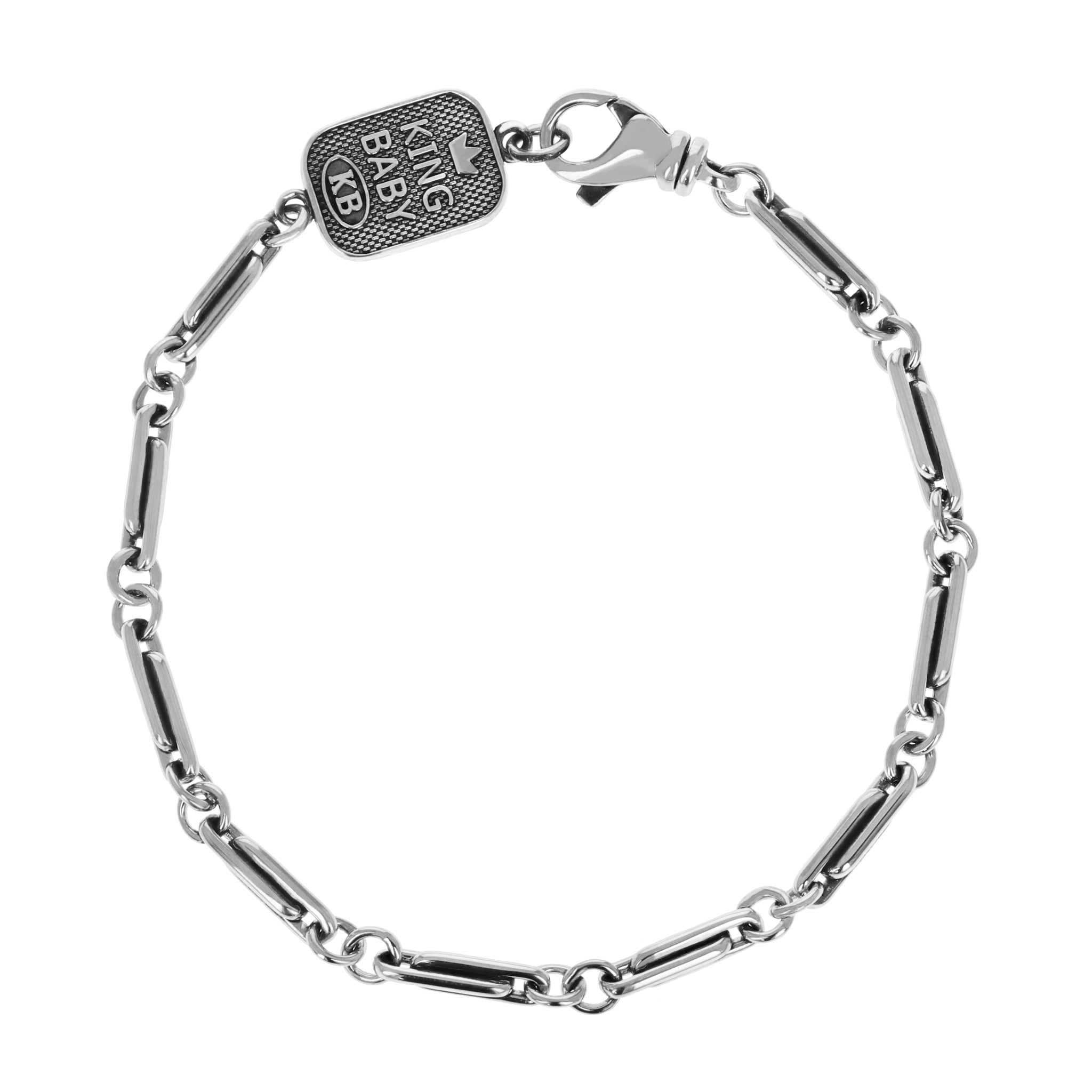 MB CROSS LAVA BEAD Bracelet for Men with Silver from King Baby Studio