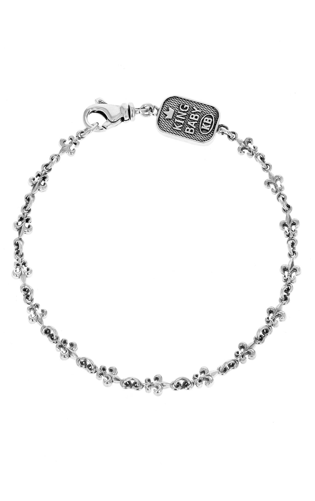 king baby small fleur de lis chain bracelet