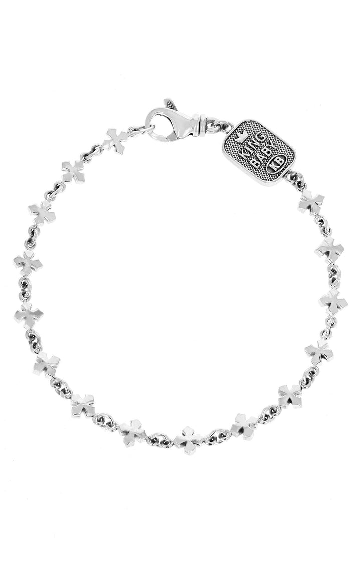 king baby small mb cross chain bracelet