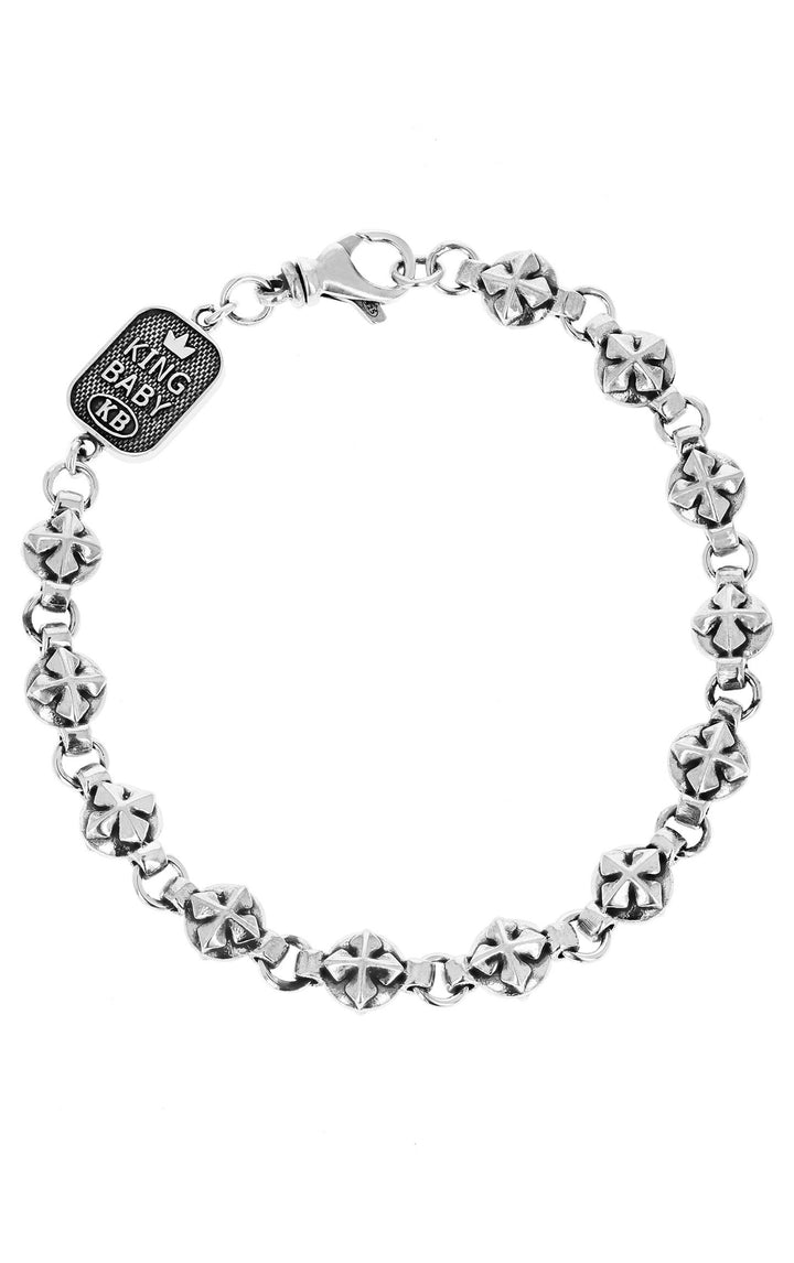 king baby round mb cross bracelet