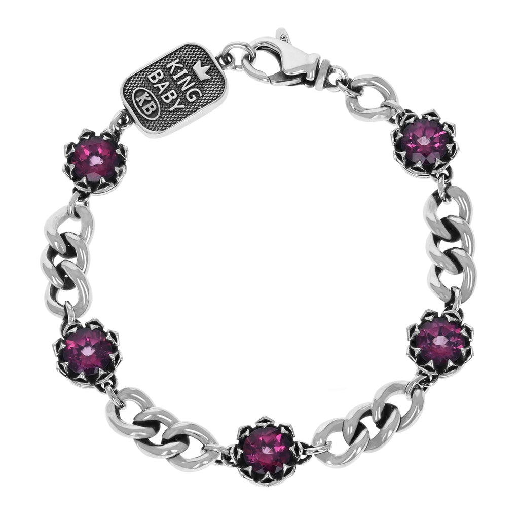 Crowned Pink Topaz Bracelet