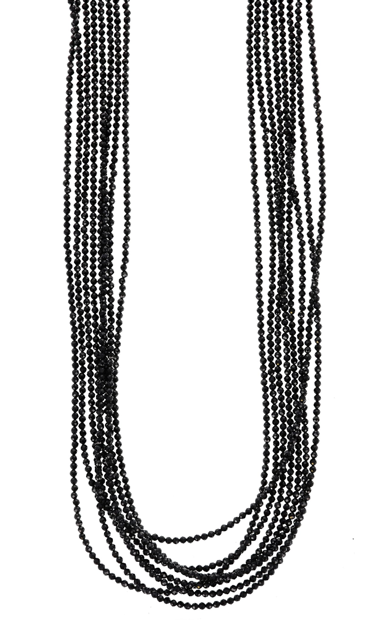 Buy Long Multi Strand Black and Silver Beaded Necklace for Women, Black  Necklace, Beaded Necklace, Black and Brown Necklace Online in India - Etsy