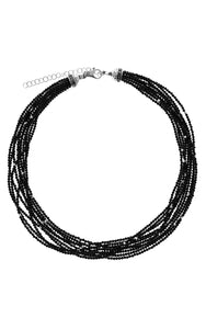 king baby womens ten strand black agate necklace with silver beads