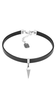 king baby leather choker with silver pyramid spike