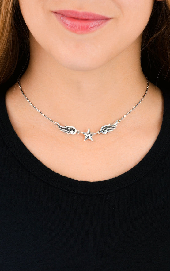 king baby wing star necklace