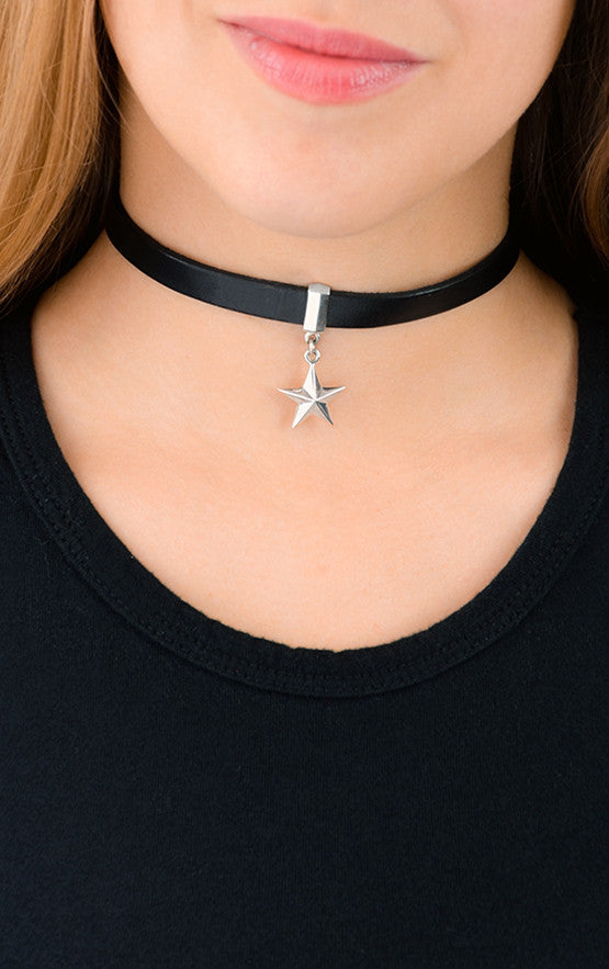 Leather Choker with a Star