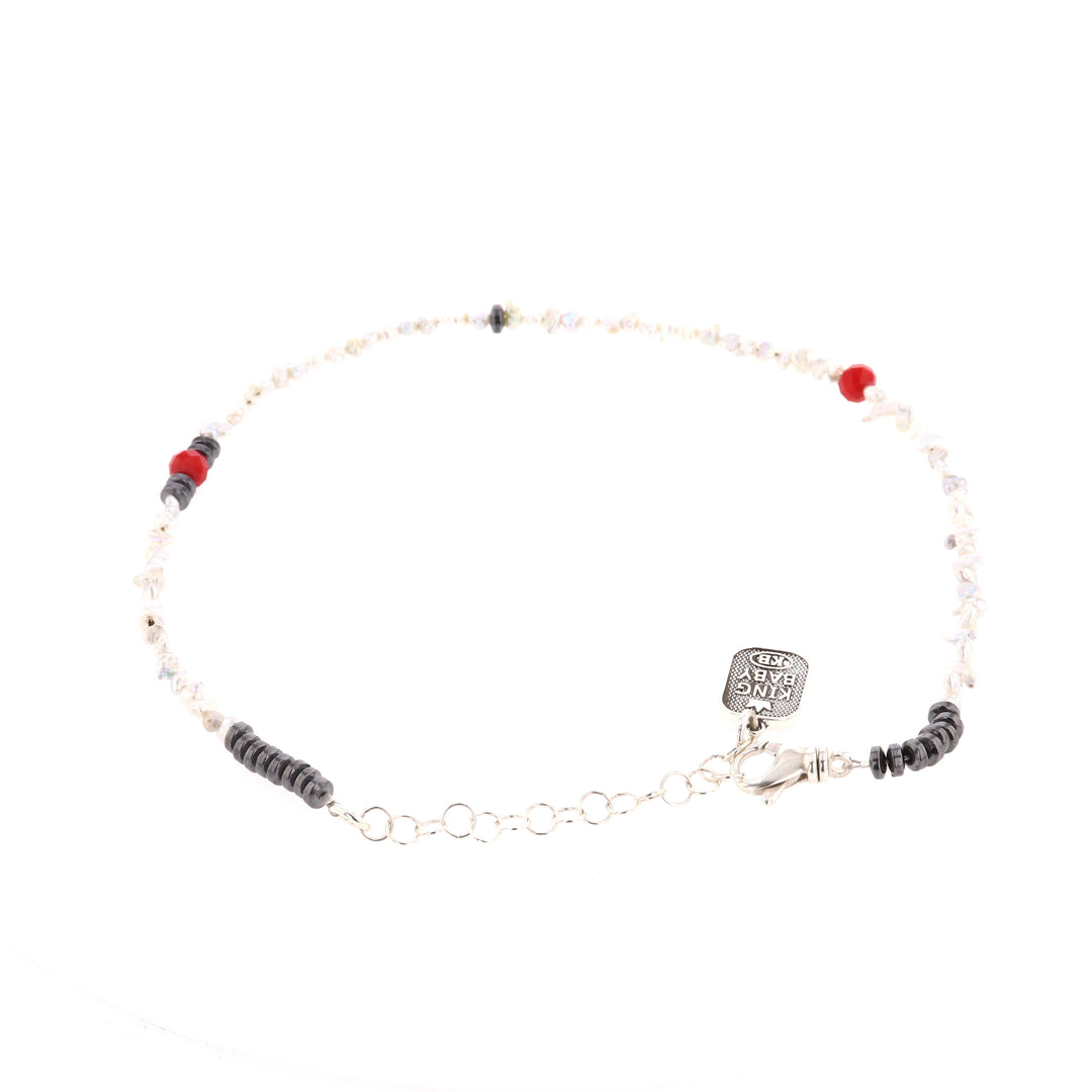 Keshi Pearl and Crystal Bead Choker