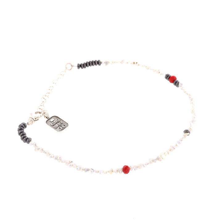 Keshi Pearl and Crystal Bead Choker