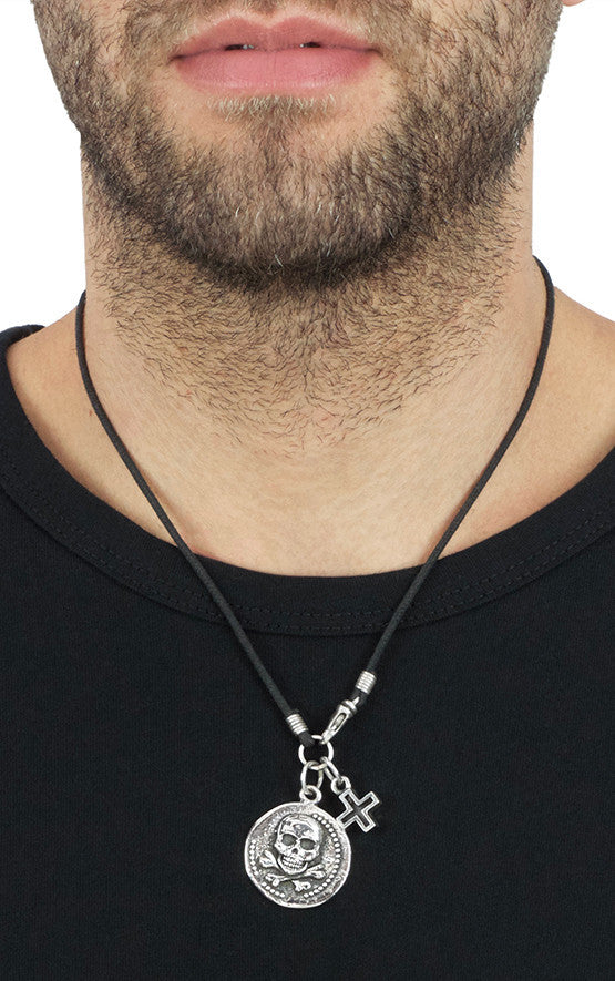 king baby skull and cross necklace