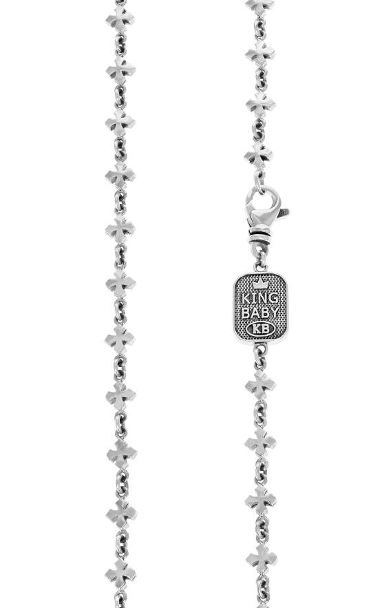 Small MB Cross Chain Necklace – King Baby Small MB Cross Chain Necklace – King Baby