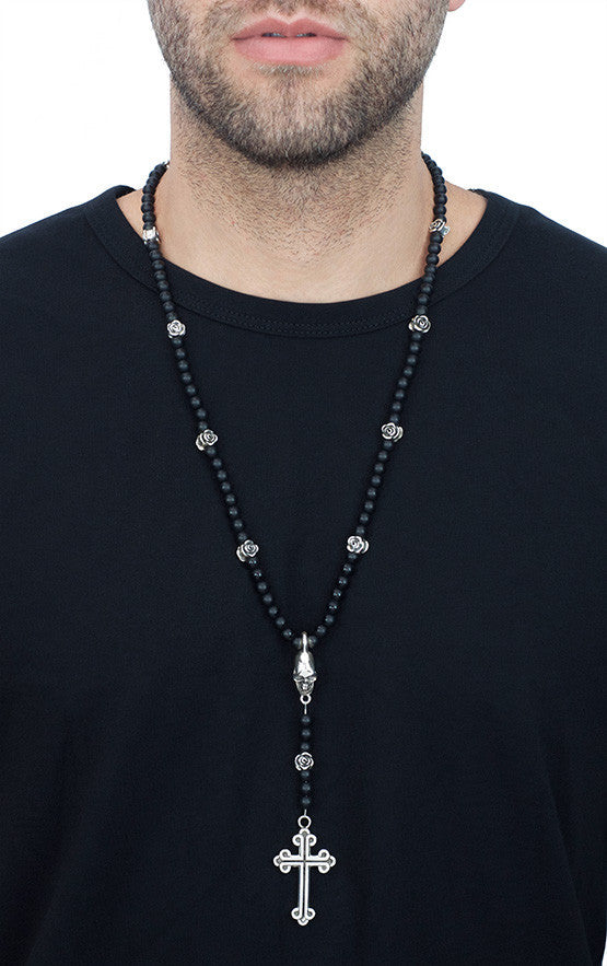 king baby men's silver rosary