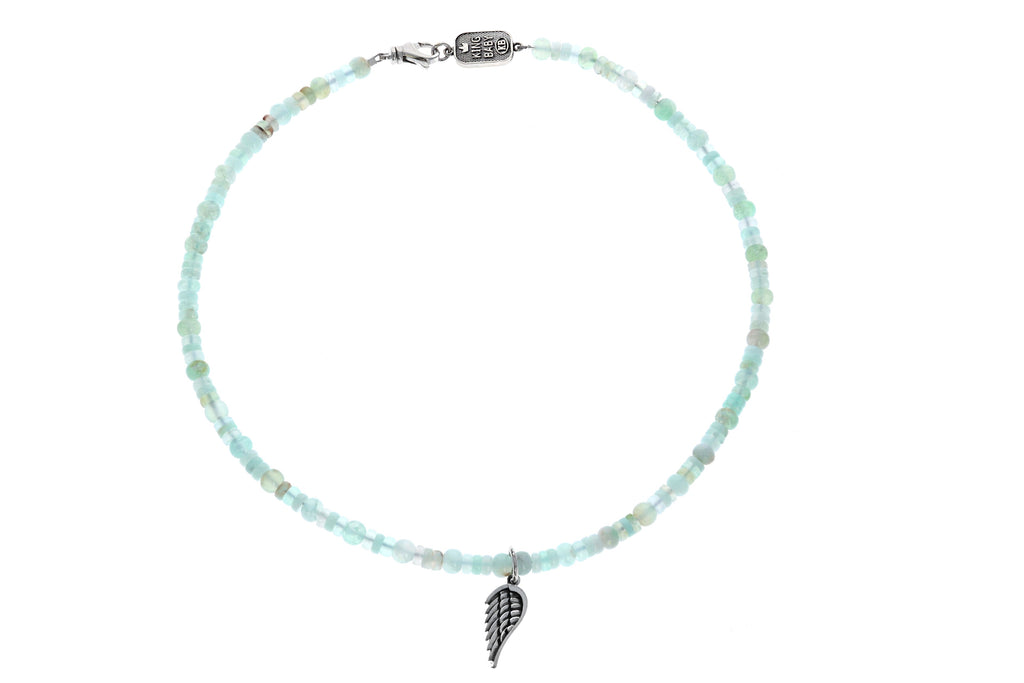 CHRYSOPRASE NECKLACE W/ WING PENDANT