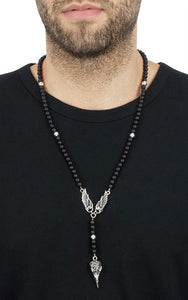 king baby men's skull rosary necklace