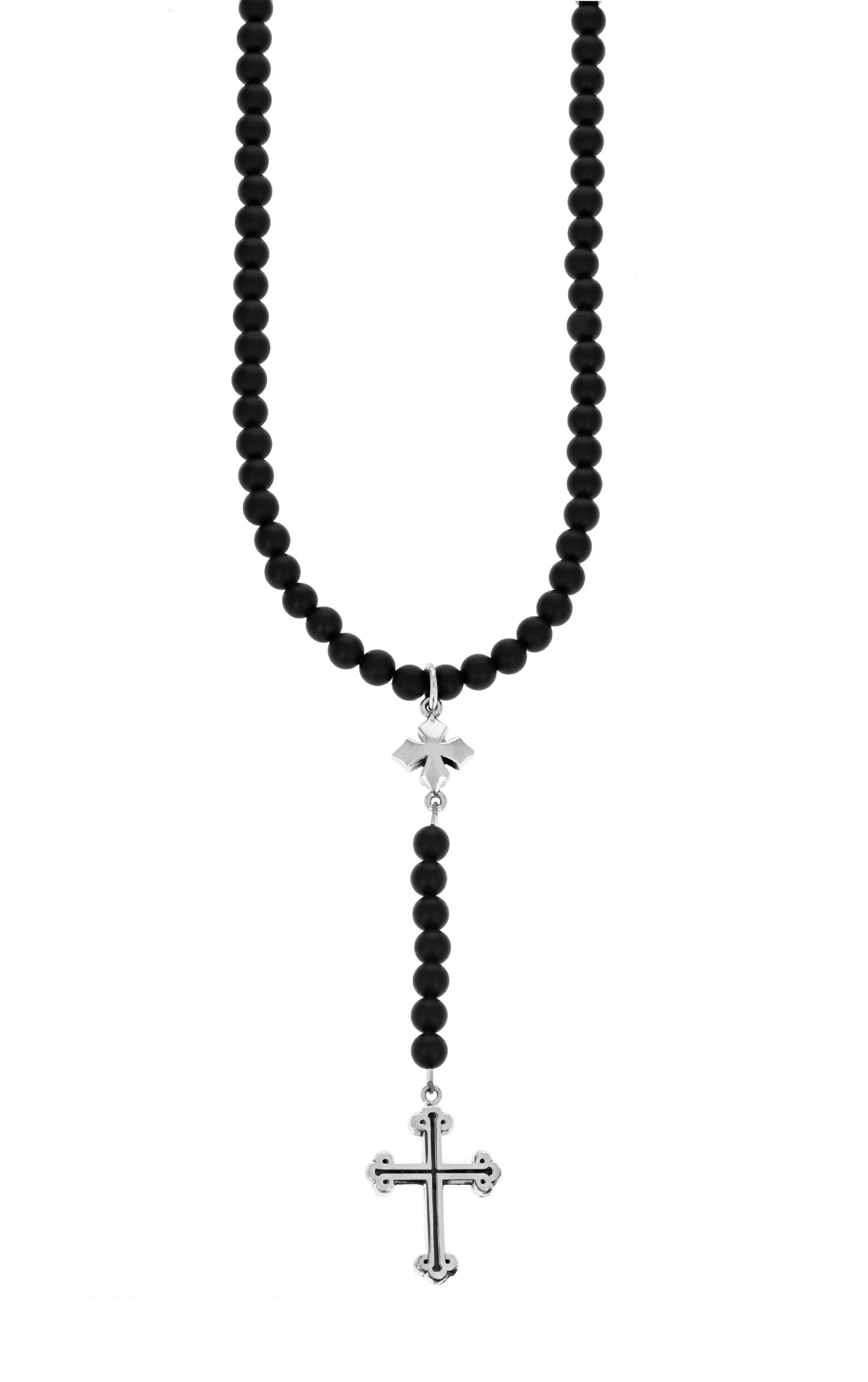 king baby Onyx Rosary with MB Cross and Traditional Cross