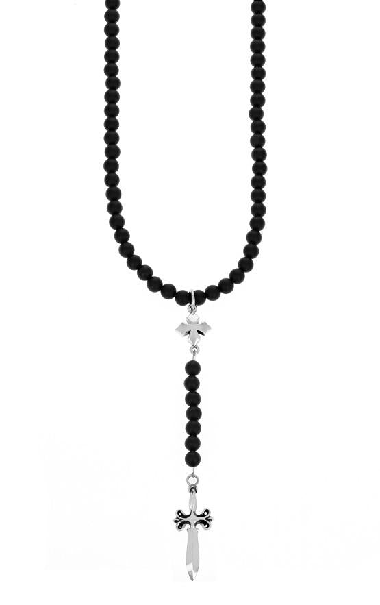 King Baby Onyx Rosary with MB Cross and Dagger