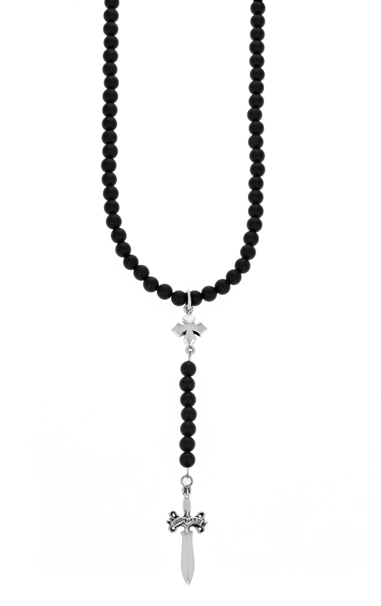 King Baby Onyx Rosary with MB Cross and Dagger