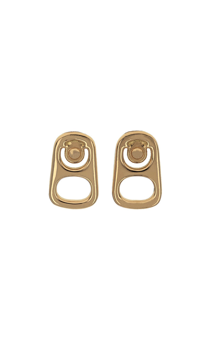 Large 18K Gold Pop Top Stud Earrings