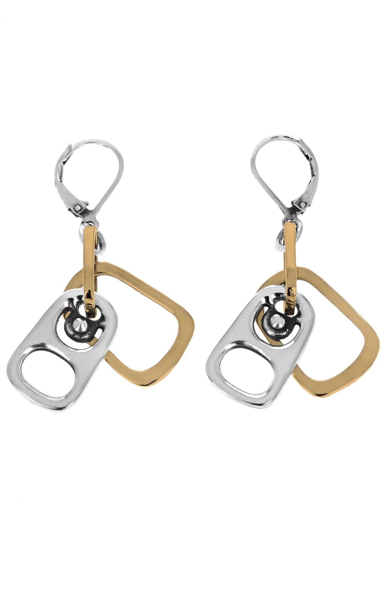 king baby sterling silver earrings with 18k gold
