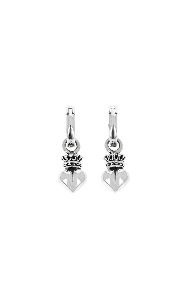 king baby womens crowned heart drop earrings