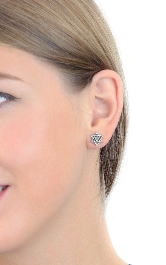 Star of David Post Earrings