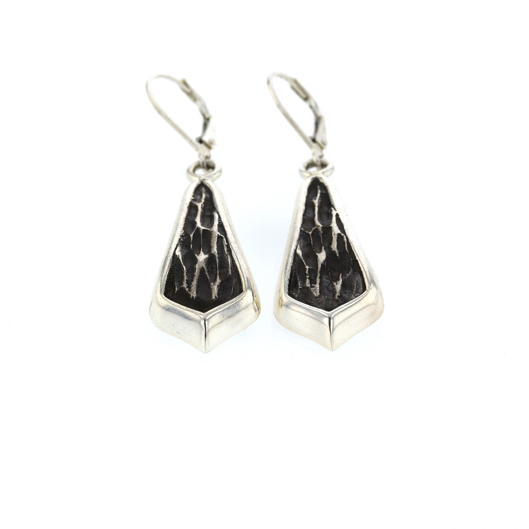 king baby silver hammered drop earrings