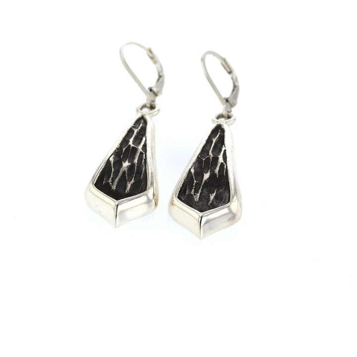 king baby silver hammered drop earrings