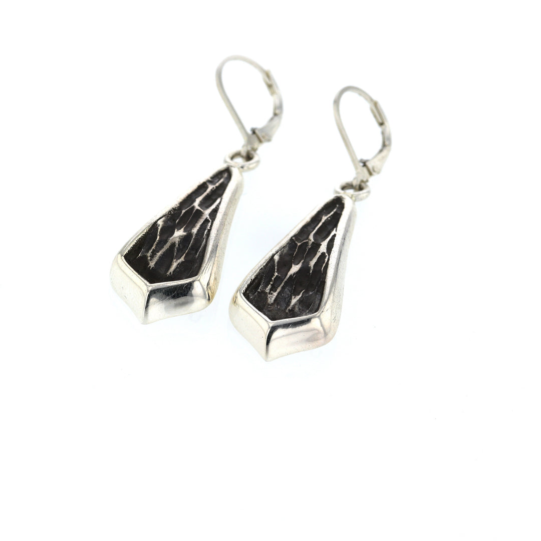 king baby silver hammered drop earrings