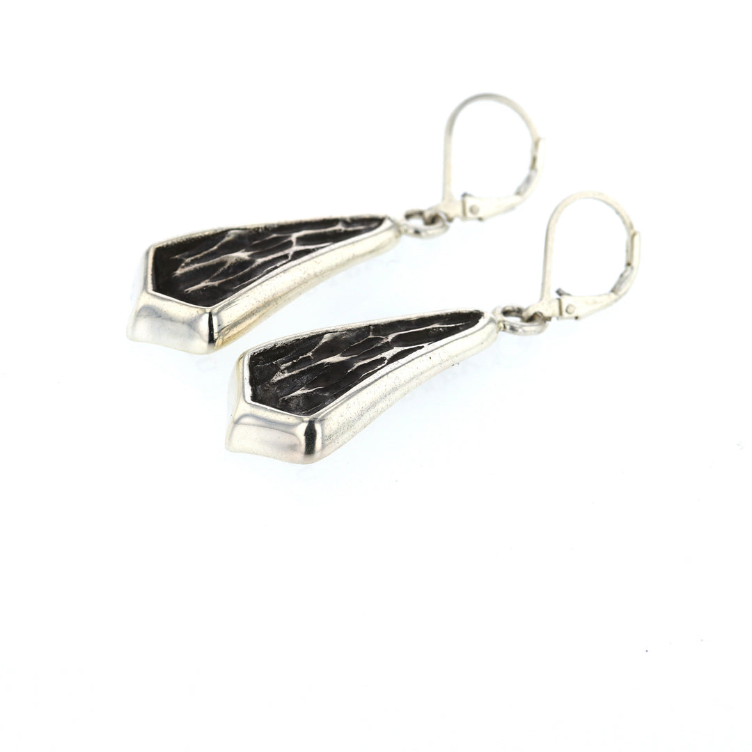 king baby silver hammered drop earrings