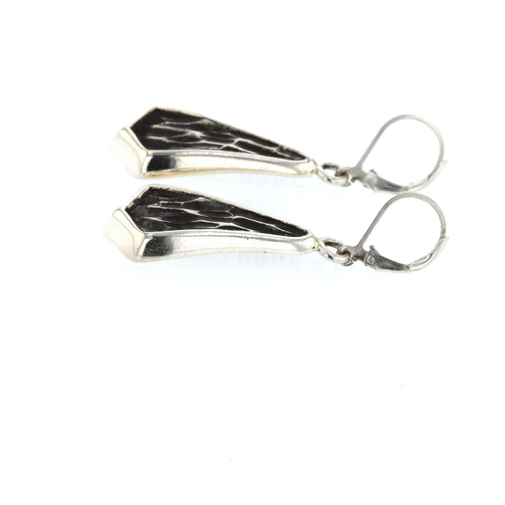 king baby silver hammered drop earrings