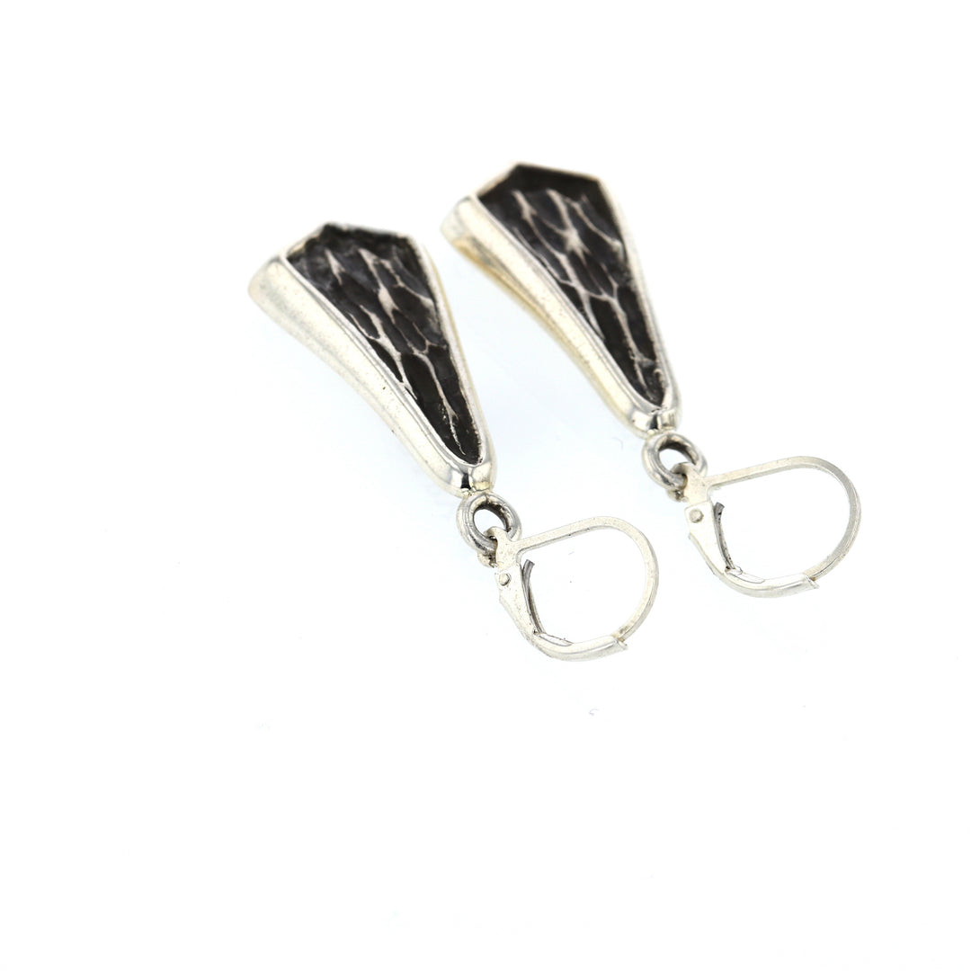 king baby silver hammered drop earrings