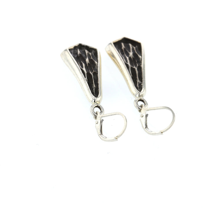 king baby silver hammered drop earrings