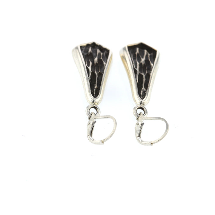 king baby silver hammered drop earrings