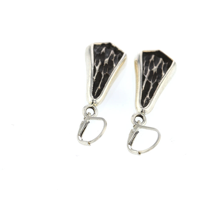 king baby silver hammered drop earrings