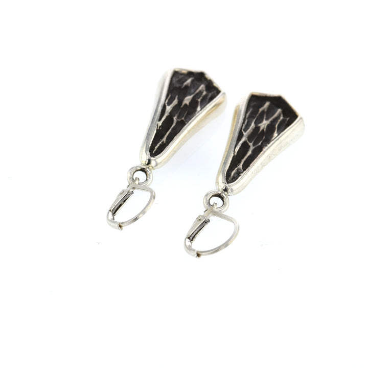 king baby silver hammered drop earrings