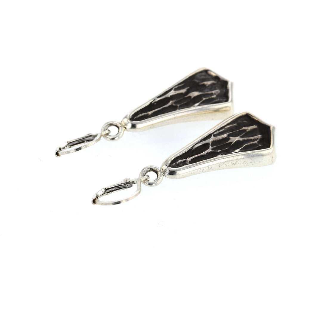 king baby silver hammered drop earrings