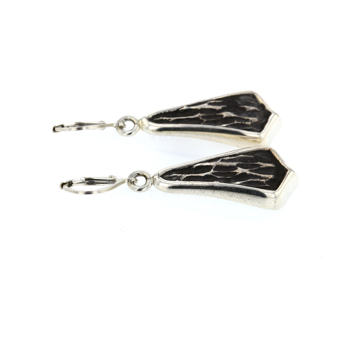 king baby silver hammered drop earrings