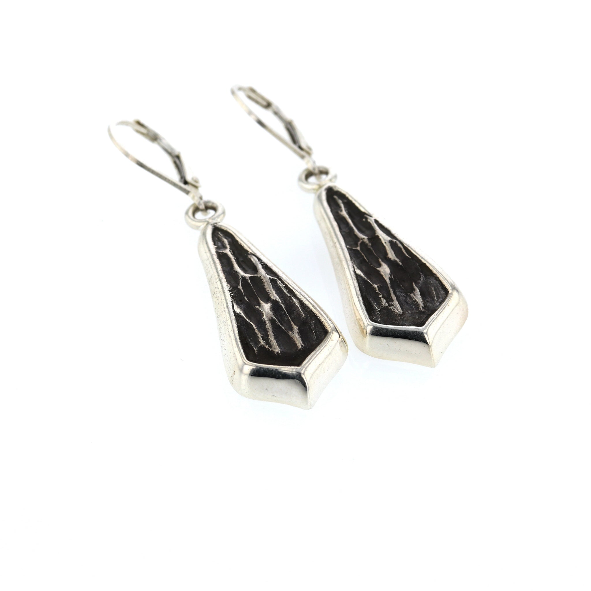 king baby silver hammered drop earrings