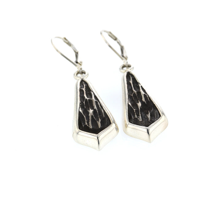 king baby silver hammered drop earrings