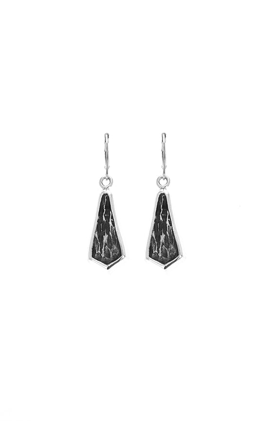 king baby silver hammered drop earrings