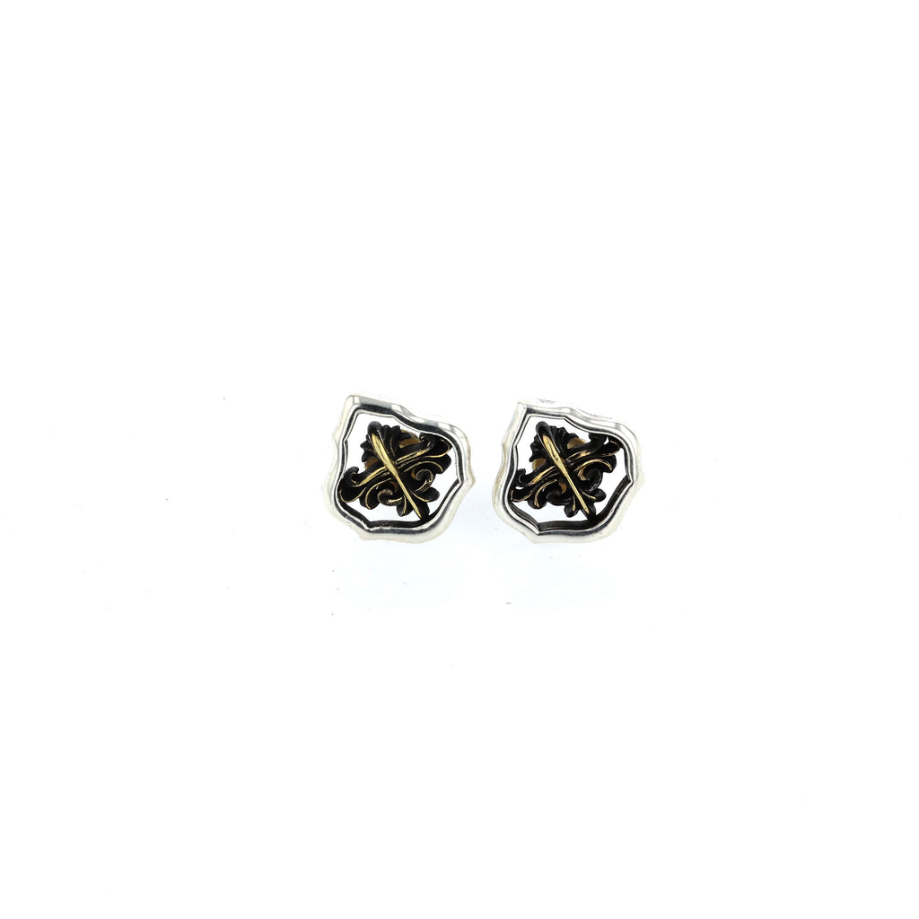 king baby scroll stud earrings