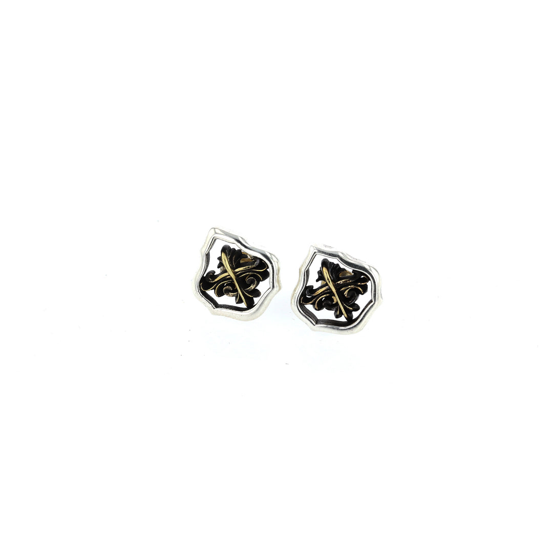 king baby scroll stud earrings