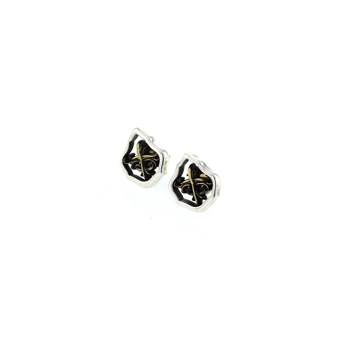 king baby scroll stud earrings